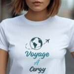 T-Shirt Blanc Voyage à Cergy Pour femme-1