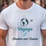 T-Shirt Blanc Voyage à Chalon-sur-Saône Pour homme-1