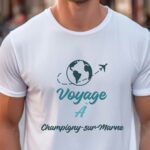 T-Shirt Blanc Voyage à Champigny-sur-Marne Pour homme-1