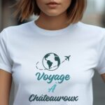 T-Shirt Blanc Voyage à Châteauroux Pour femme-1