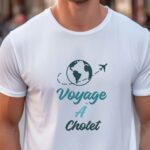 T-Shirt Blanc Voyage à Cholet Pour homme-1