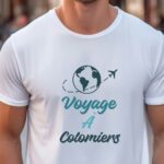 T-Shirt Blanc Voyage à Colomiers Pour homme-1