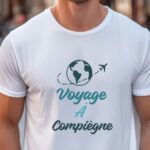 T-Shirt Blanc Voyage à Compiègne Pour homme-1