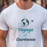 T-Shirt Blanc Voyage à Courbevoie Pour homme-1