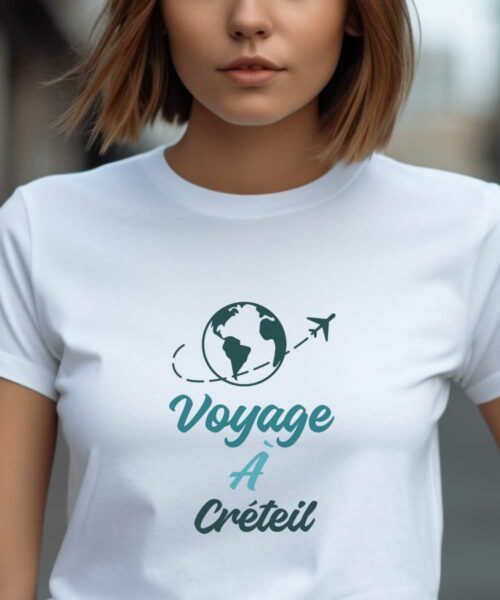 T-Shirt Blanc Voyage à Créteil Pour femme-1