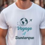 T-Shirt Blanc Voyage à Dunkerque Pour homme-1