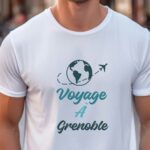 T-Shirt Blanc Voyage à Grenoble Pour homme-1