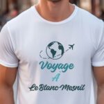 T-Shirt Blanc Voyage à Le Blanc-Mesnil Pour homme-1