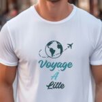 T-Shirt Blanc Voyage à Lille Pour homme-1