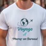 T-Shirt Blanc Voyage à Marcq-en-Barœul Pour homme-1