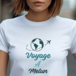 T-Shirt Blanc Voyage à Melun Pour femme-1