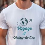 T-Shirt Blanc Voyage à Noisy-le-Sec Pour homme-1