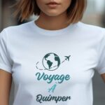 T-Shirt Blanc Voyage à Quimper Pour femme-1