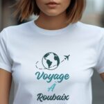 T-Shirt Blanc Voyage à Roubaix Pour femme-1