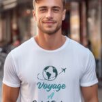 T-Shirt Blanc Voyage à Saint-Brieuc Pour homme-2