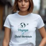 T-Shirt Blanc Voyage à Saint-Herblain Pour femme-2