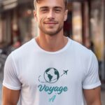 T-Shirt Blanc Voyage à Saint-Laurent-du-Maroni Pour homme-2