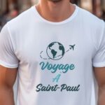 T-Shirt Blanc Voyage à Saint-Paul Pour homme-1