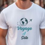 T-Shirt Blanc Voyage à Sète Pour homme-1