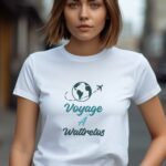 T-Shirt Blanc Voyage à Wattrelos Pour femme-2