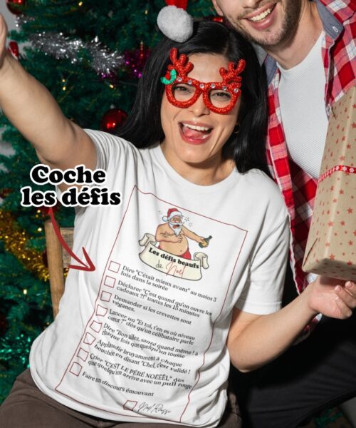 T Shirt Blanc Liste Des Défis De Noël 1