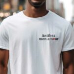 T-Shirt Blanc Antibes mon amour Pour homme-1