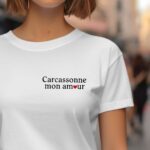 T-Shirt Blanc Carcassonne mon amour Pour femme-1
