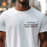T-Shirt Blanc Châlons-en-Champagne mon amour Pour homme-1